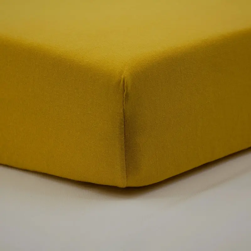 Drap housse 70x140 cm Moutarde - Drap housse bébé en coton