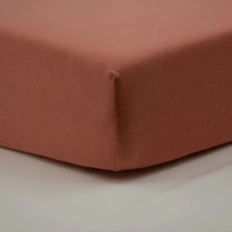 Drap housse 70x140 cm Terracotta - Drap housse bébé en coton