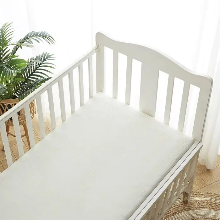 Drap Housse Bébé Gaze De Coton - Blanc