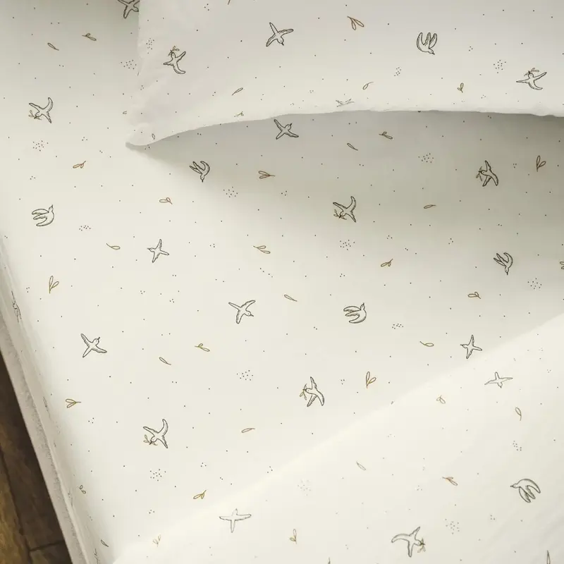 Drap housse coton bio Kadolis pour lit enfant  - L'envolée