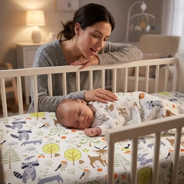 Drap Housse Lit Bébé | Forêt & Océan