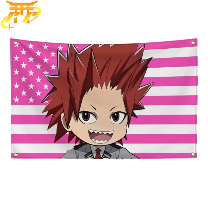 Drapeau Eijiro Kirishima "Style Chibi Étudiant" - My Hero Academia