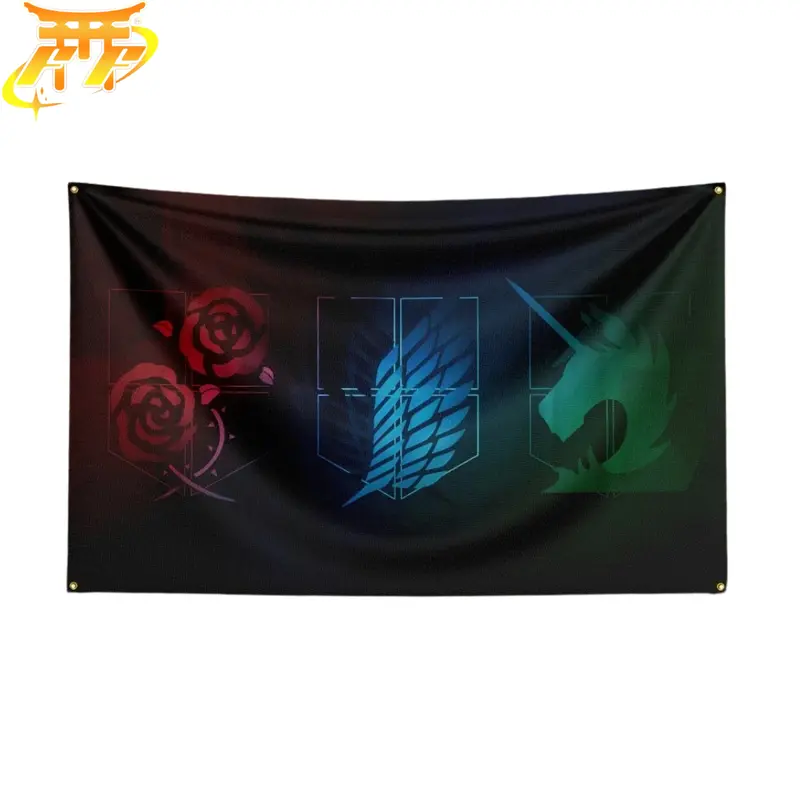Drapeau Emblèmes Des Trois Brigades - L’Attaque Des Titans