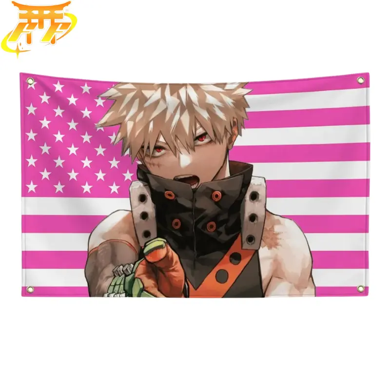 Drapeau Katsuki Bakugo "Explosion Héroïque" – My Hero Academia