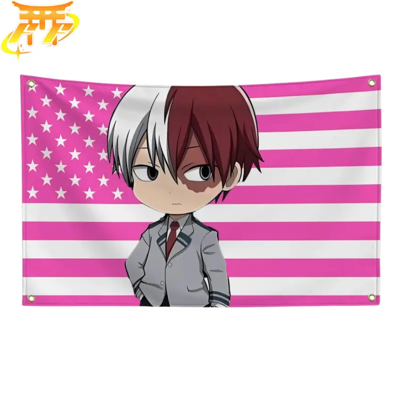 Drapeau Shoto Todoroki "Style Chibi Étudiant" - My Hero Academia