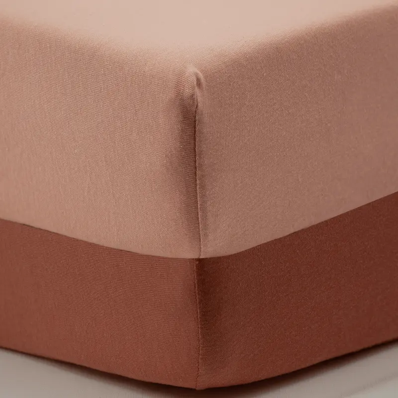 Draps housse bébé 70x140 cm Coton - Lot de 2 - Rose / Terracotta