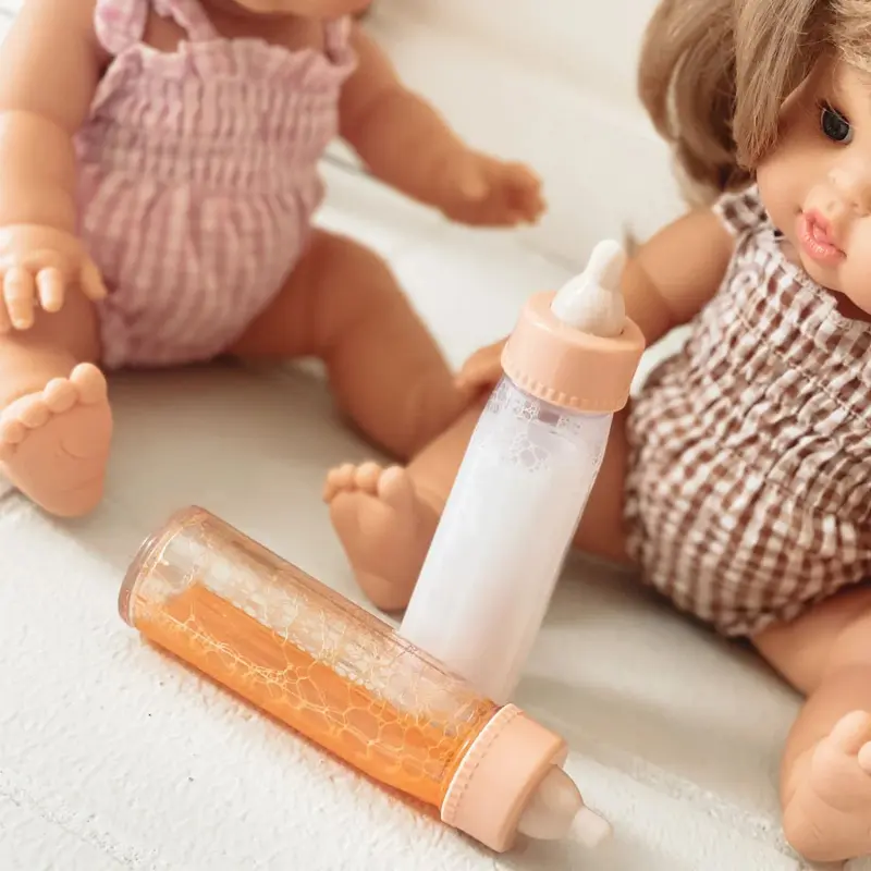Duo de biberons magiques pour poupée – Tiny Harlow | Lait et Jus de fruit