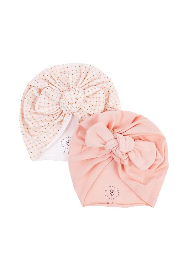 ensemble 2 turbans bébé organic squares - Mrs. Ertha