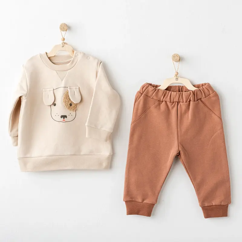 Ensemble bébé 2 pcs chien – Marron & Beige