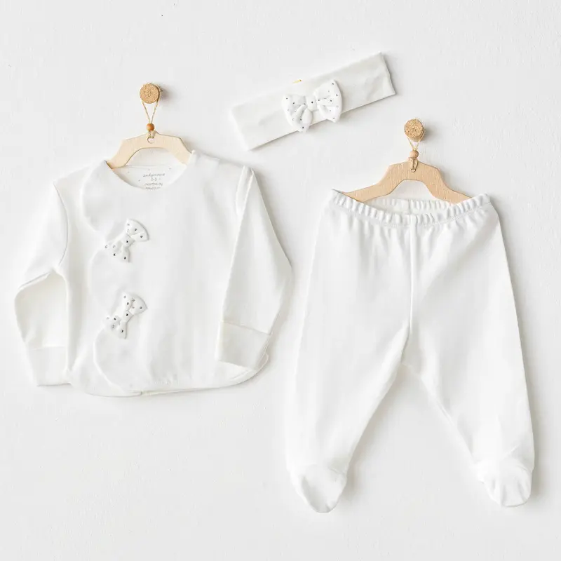Ensemble Bébé 3 Pièces – Adorable fille blanc