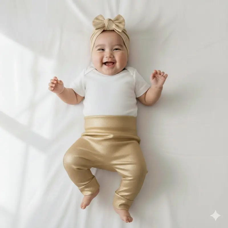 Ensemble bébé brillant doré - Chantal