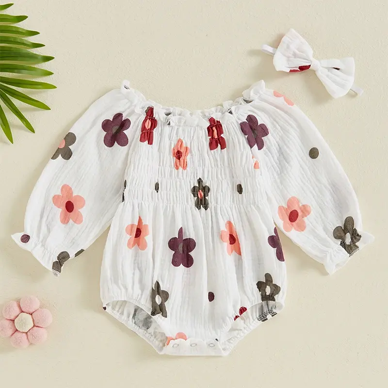 Ensemble Bébé Fille Automne Floral — Body & Bandeau Mybooni