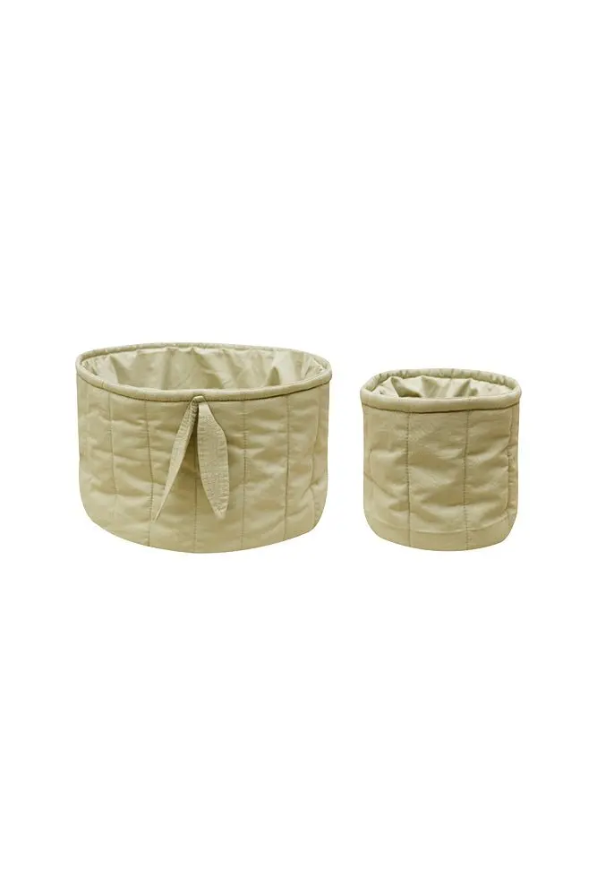 Ensemble De Deux Paniers Matelassés Olive