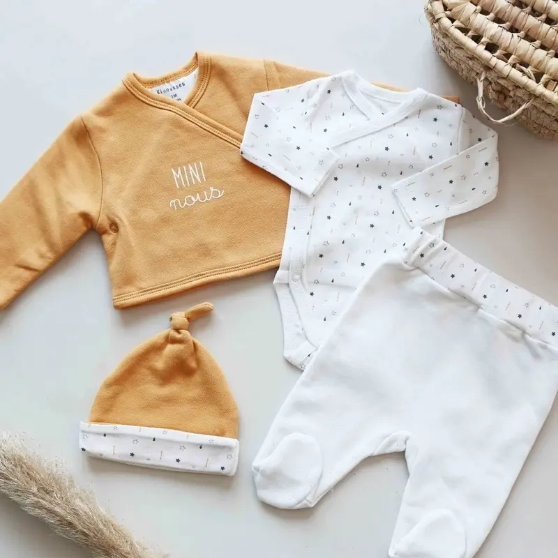 Ensemble naissance mixte 4pcs - Moutarde Mini Nous