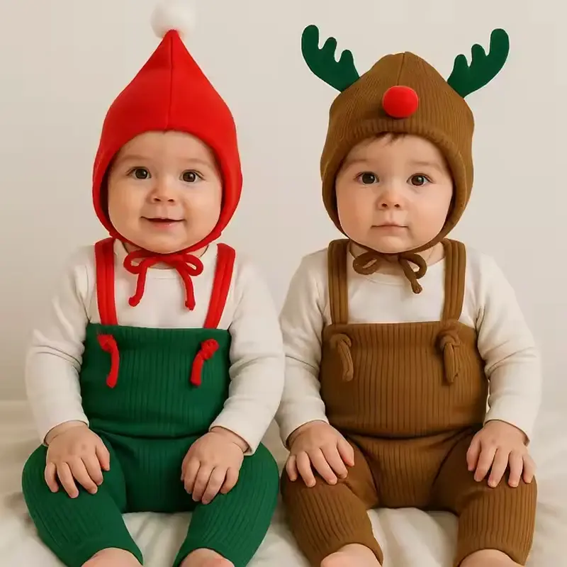 Ensemble pantalon tricoté + bonnet bébé Mybooni — Maille douce 0-24M