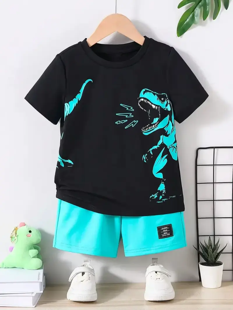 Ensemble T-Shirt et Short Dinosaure Enfant