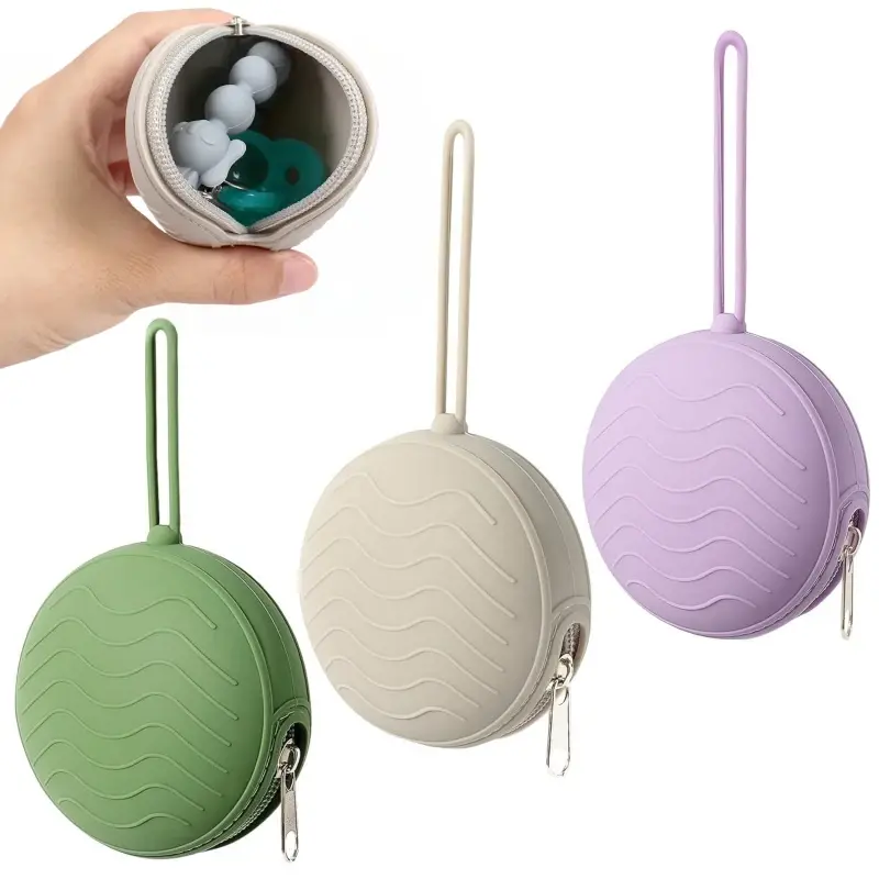 Étui tétine silicone zippé portable pour nouveau-né