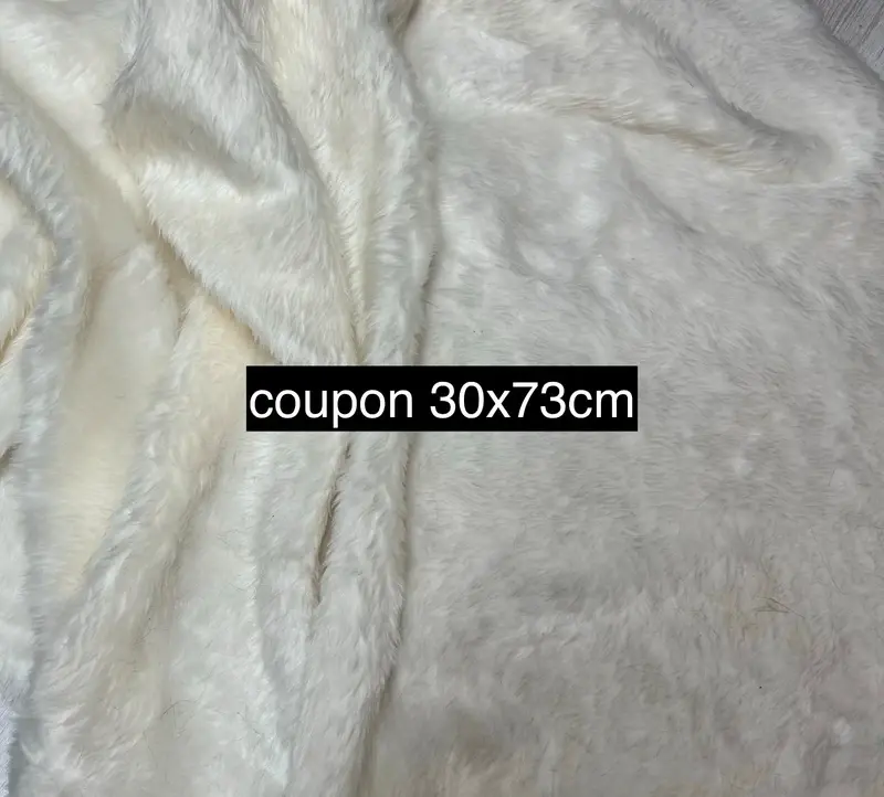Fausse fourrure blanche légère | Coupon 30×73 cm | Poil env. 1 cm