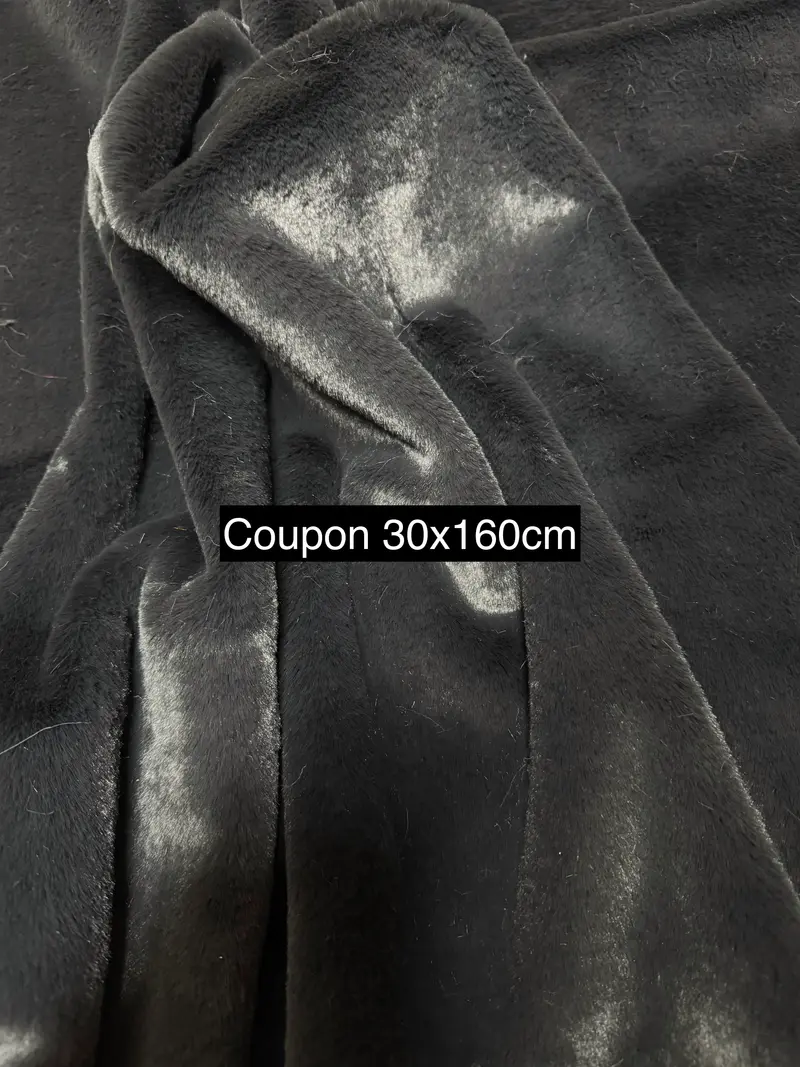Fausse fourrure gris anthracite 1 cm – coupon 30x160 cm
