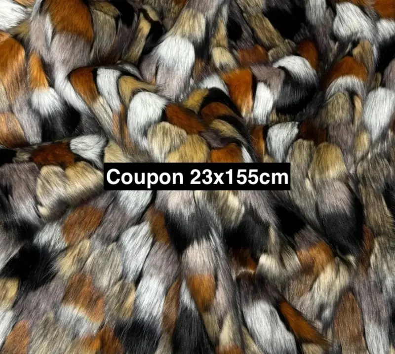 Fausse fourrure multicolore nuancée poils longs 4/5 cm – Coupon 23×155 cm