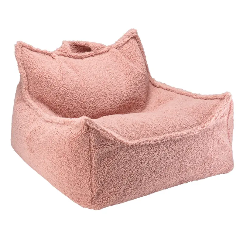Fauteuil Pouf Molletonné - Rose Goyave