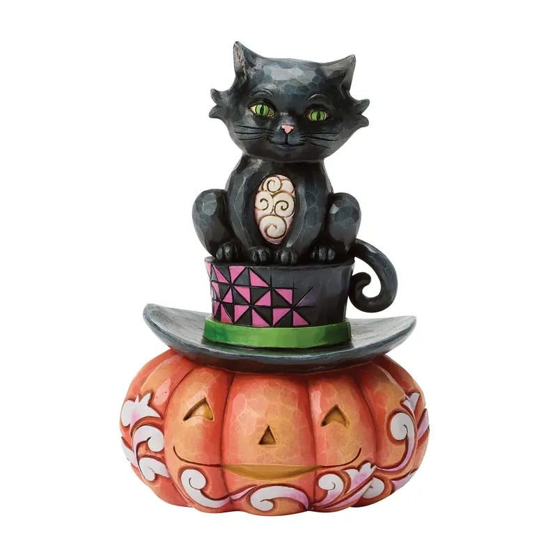 Figurine Chat Noir Citrouille Halloween - Heartwood Creek