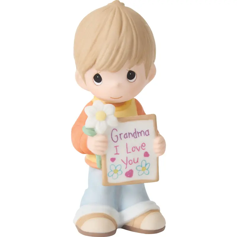 Figurine Garçon Panneau Je t'aime Grand-Mère - Precious Moments