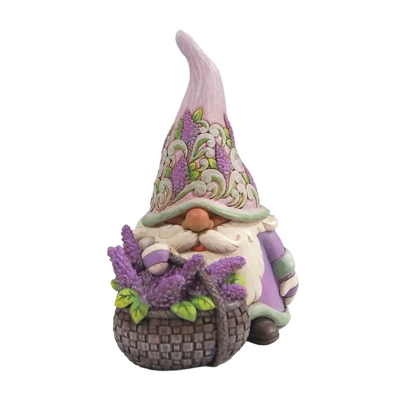 Figurine gnome avec panier de lilas - Heartwood Creek