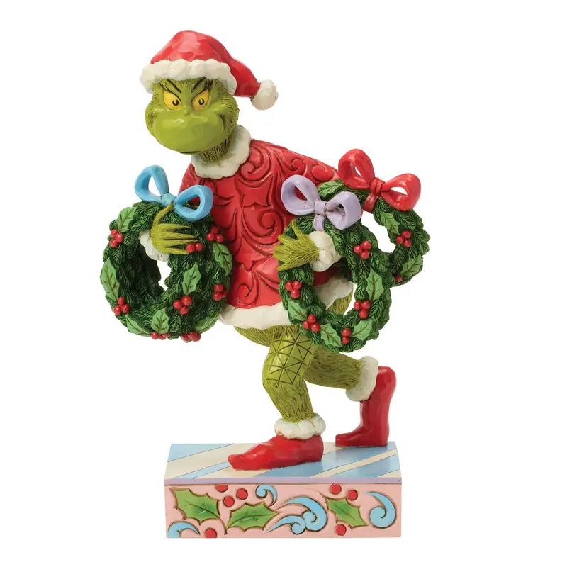 Figurine Le Grinch Couronnes de Noel - Grinch By Jim Shore