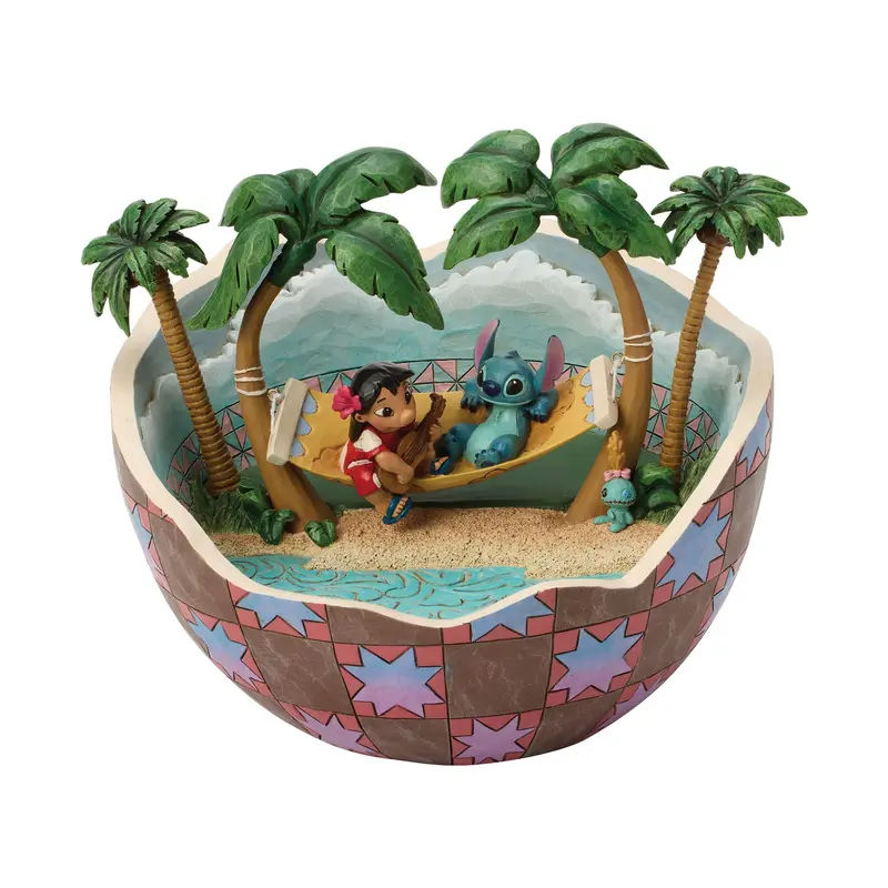 Figurine Lilo et Stitch dans une noix de coco - Disney Traditions
