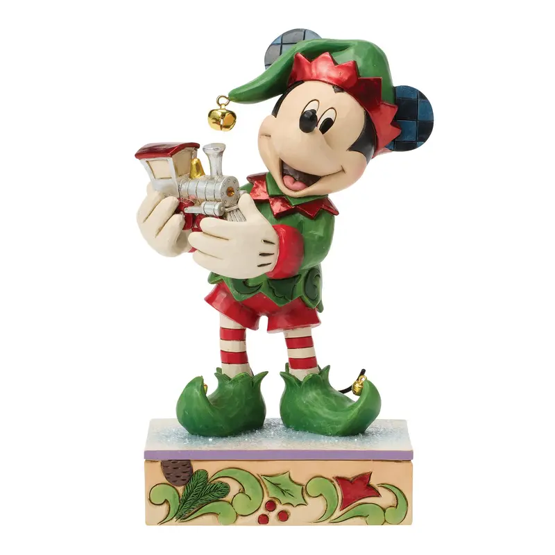 Figurine Mickey Elfe et son Petit Train (Édition Spéciale) - Disney Traditions