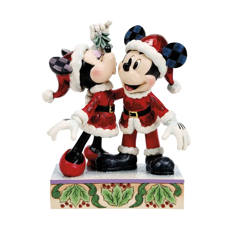 Figurine Mickey et Minnie sous le Gui - Disney Traditions