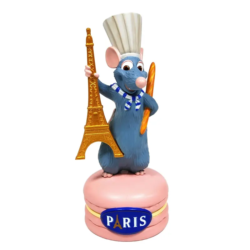 FIGURINE RESINE REMY TE BAGUETTE MACARON (x 6 )