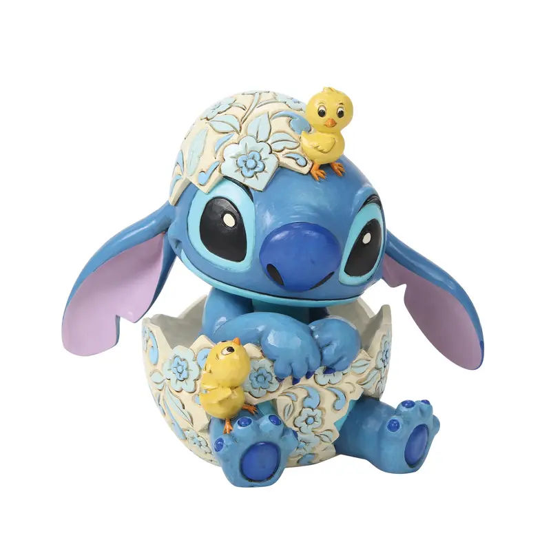 Figurine Stitch dans un œuf avec poussins - Disney Traditions
