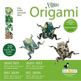 Fridolin origami Grenouille pliante 20 x 20 cm - 20 pièces multicolore - 8 ans+
