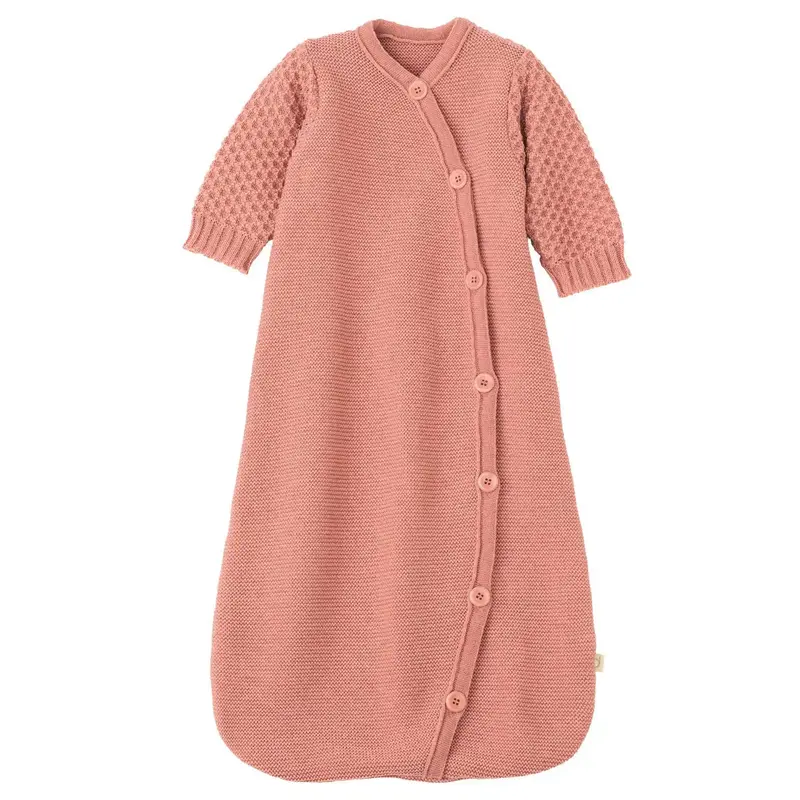 Gigoteuse à manches en laine merinos Disana - Soft Pink
