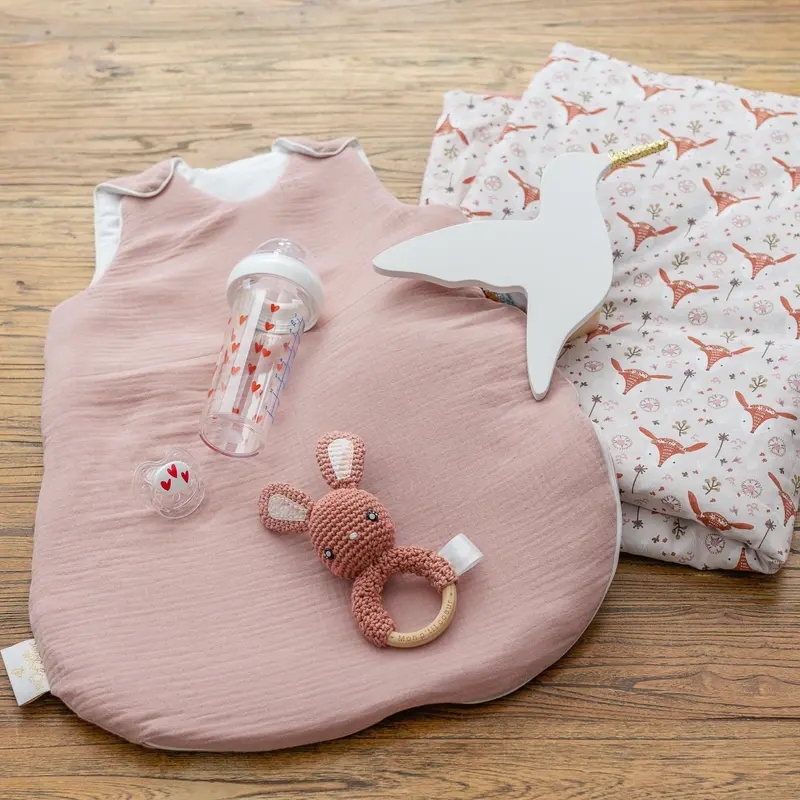 Gigoteuse gaze de coton hiver Vieux Rose
