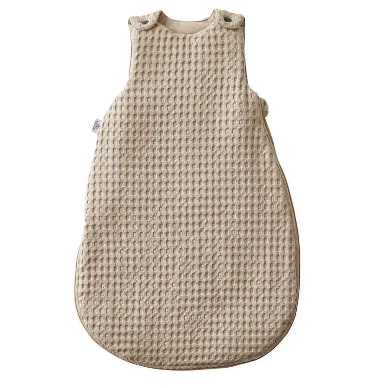 Gigoteuse ouatinée en coton gaufré latté 0/6M