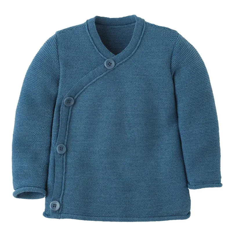 Gilet bébé en laine mérinos Disana - Dove blue