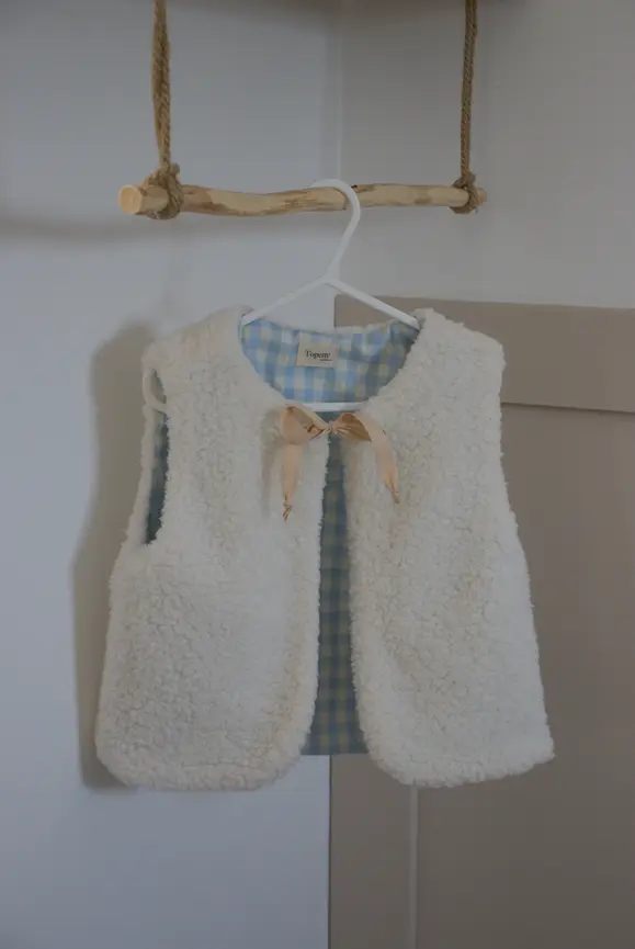 Gilet de berger Vichy Bleu ciel