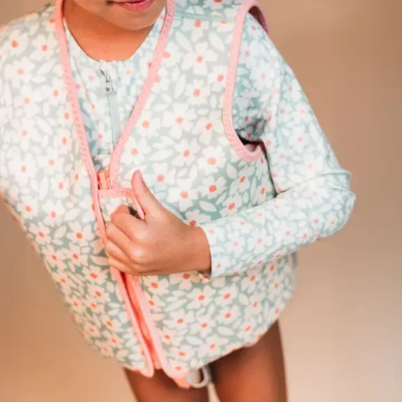 Gilet de natation fleurs bleu 2 - 3 ans