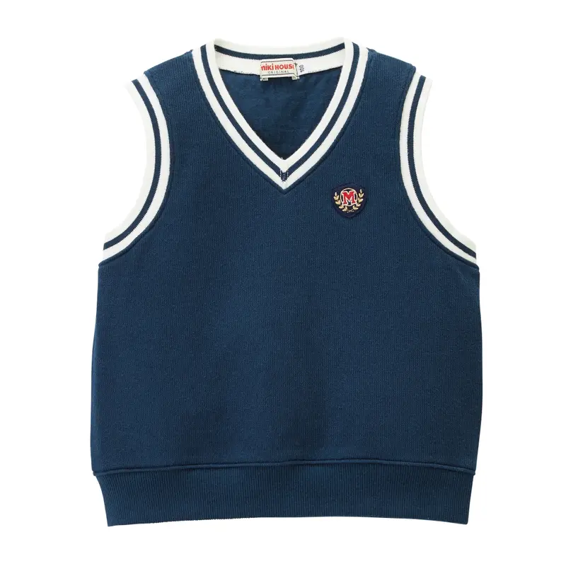 GILET SANS MANCHES ÉCUSSON BLEU MARINE