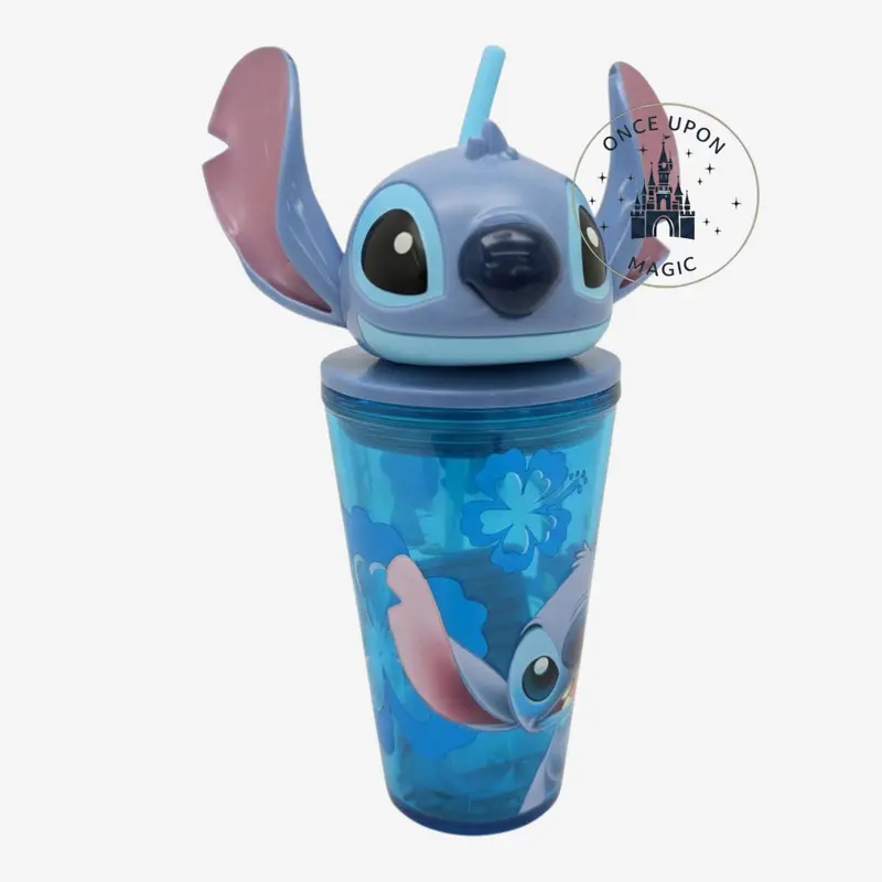Gobelet à Paille Stitch Tête Oreilles Motifs Hawaïens Lilo & Stitch Disney — Disneyland Paris
