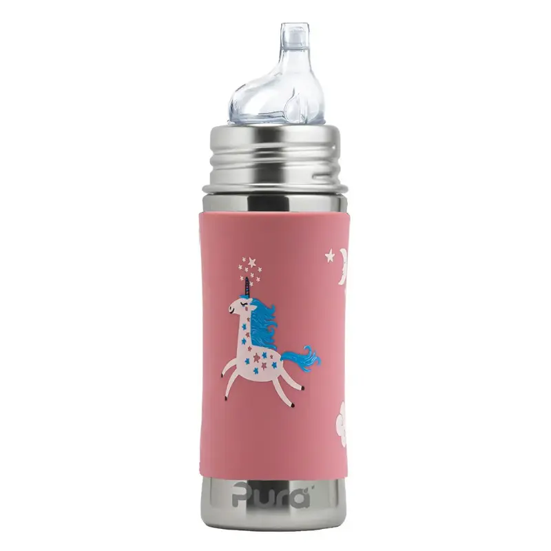 Gourde à bec Inox 325ml Pura - Licorne