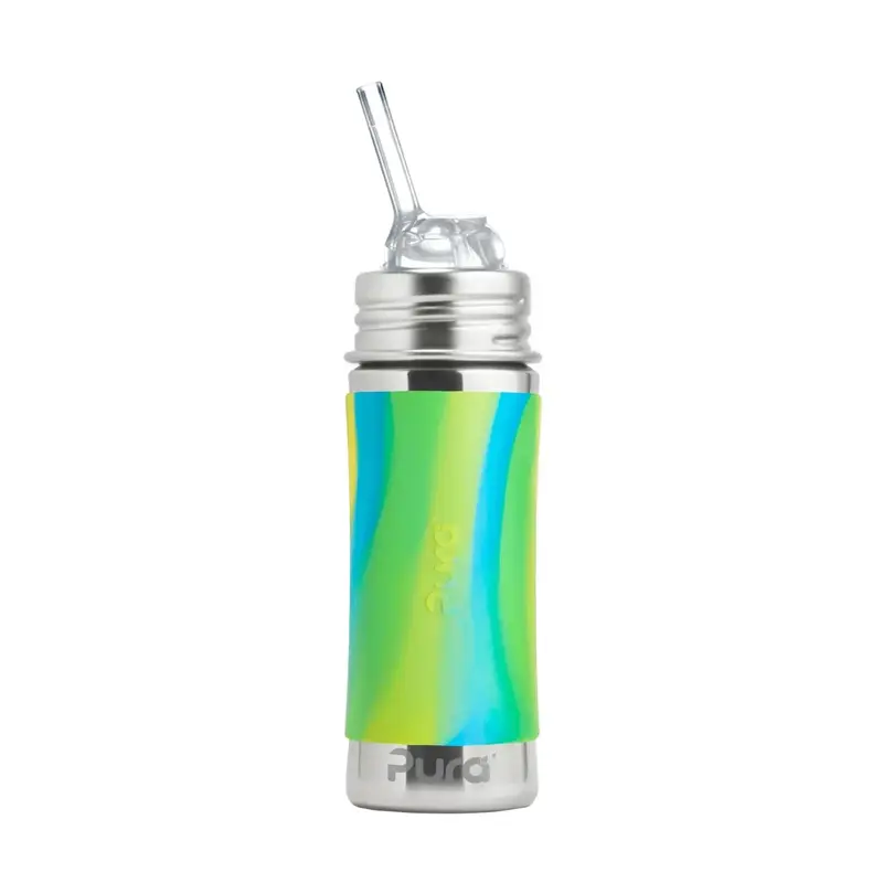 Gourde à paille Free Inox 325ml Pura - Aqua swirl