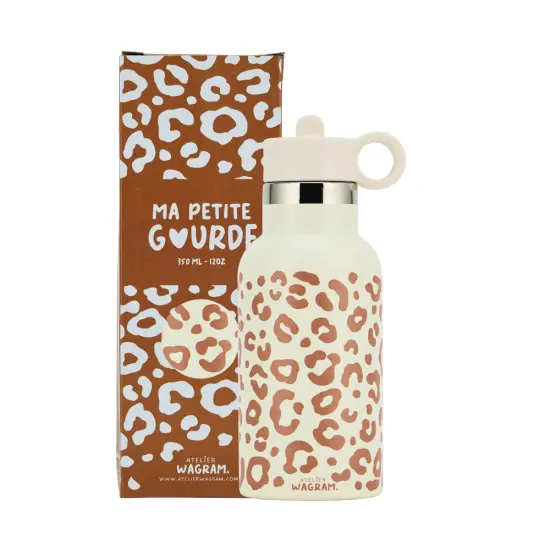 Gourde en acier inoxydable - Léopard crème - Atelier Wagram