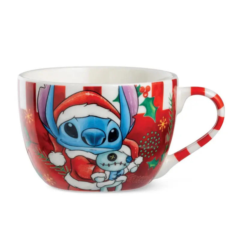 Grand mug petit-déjeuner Stitch Noël Rouge - Disney Home Egan