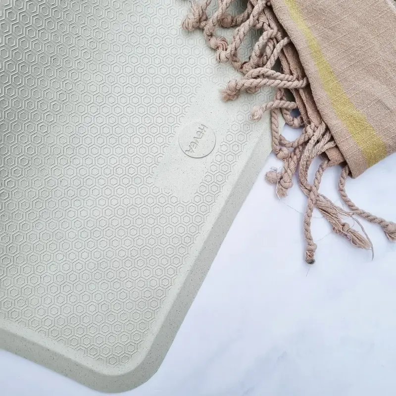 Grand tapis de bain en caoutchouc Hevea 75x34cm - Granite
