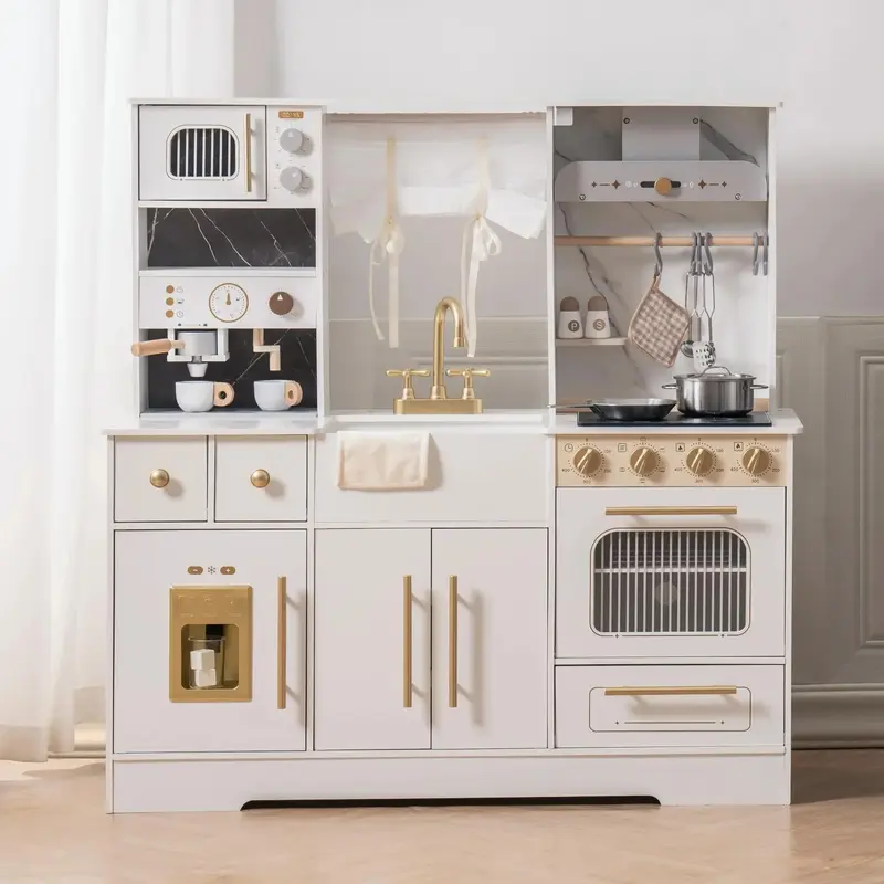 Grande cuisine enfant | Cuisine en bois complète avec accessoires
