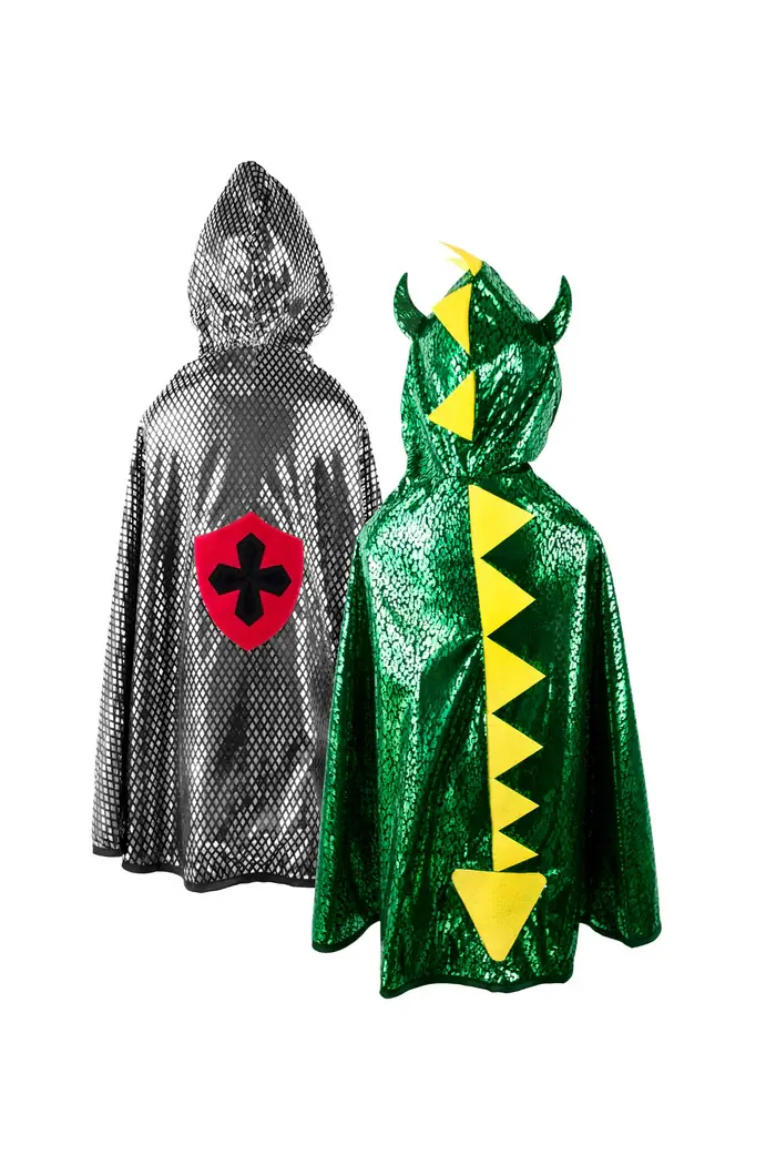 Great Pretenders - Cape réversible Dragon / Chevalier - 5-6 ans
